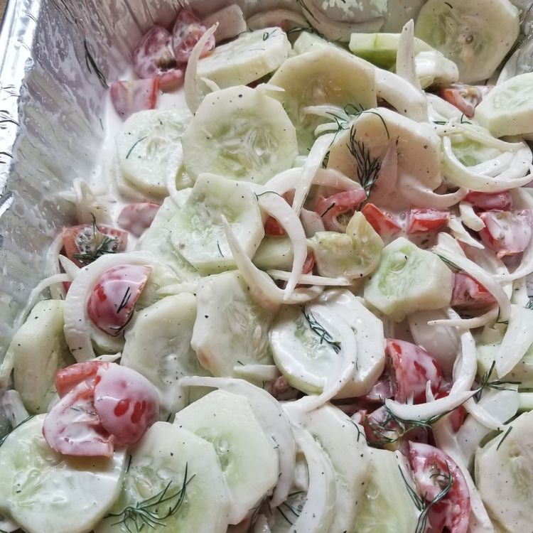 Creamy Cucumber Tomato Salad - Kitch Me Now