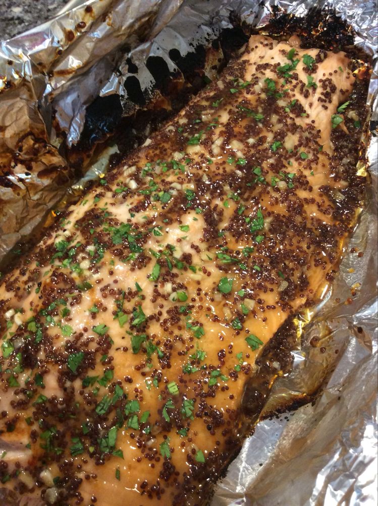 HONEY MUSTARD SALMON IN FOIL – Kitch Me Now