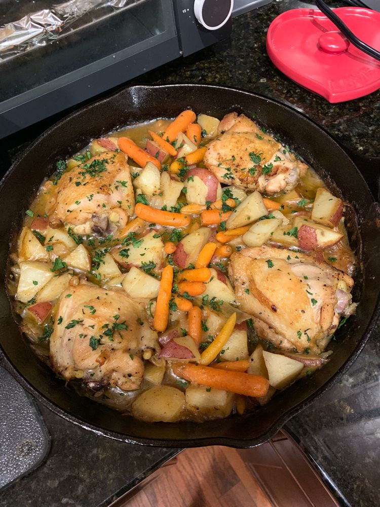 RUSTIC ROASTED GARLIC CHICKEN WITH ASIAGO GRAVY