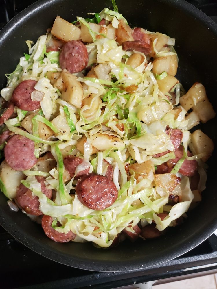 20 Minute Kielbasa Cabbage Potato Skillet Kitch Me Now