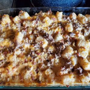 bacon cheeseburger tater tot casserole without sour cream