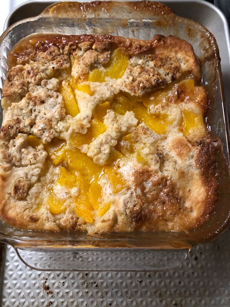 SIMPLE PEACH COBBLER “EASY BATTER RECIPE” Kitch Me Now