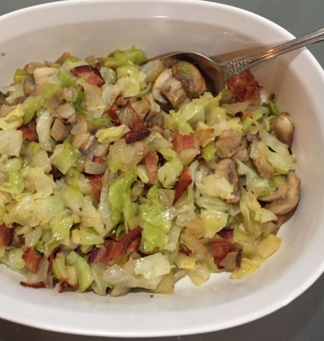SOUTHERN FRIED CABBAGE WITH BACON, MUSHROOMS, AND ONIONS – Kitch Me Now