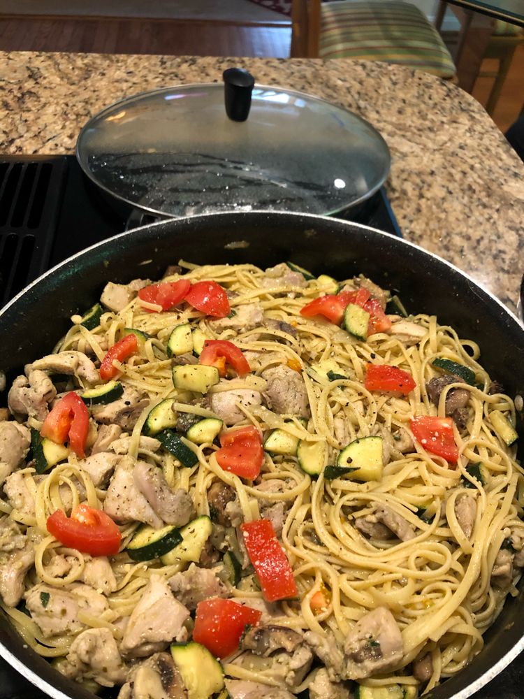 Parmesan Zucchini Tomato Chicken Spaghetti Kitch Me Now