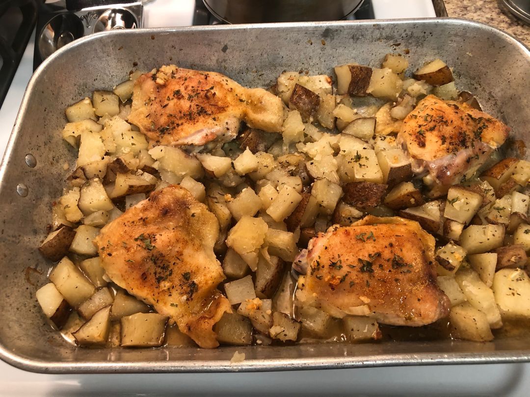 Garlic Roasted Chicken And Potatoes Kitch Me Now 