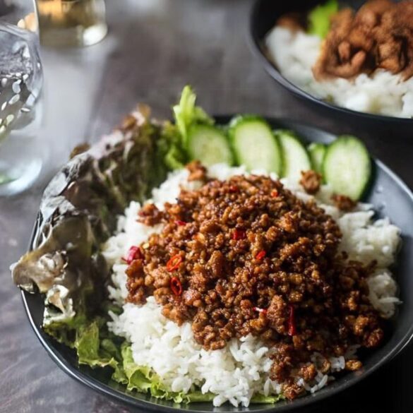 LEMON GRASS GROUND PORK & RICE BOWL – EASY HOMEMADE – Kitch Me Now