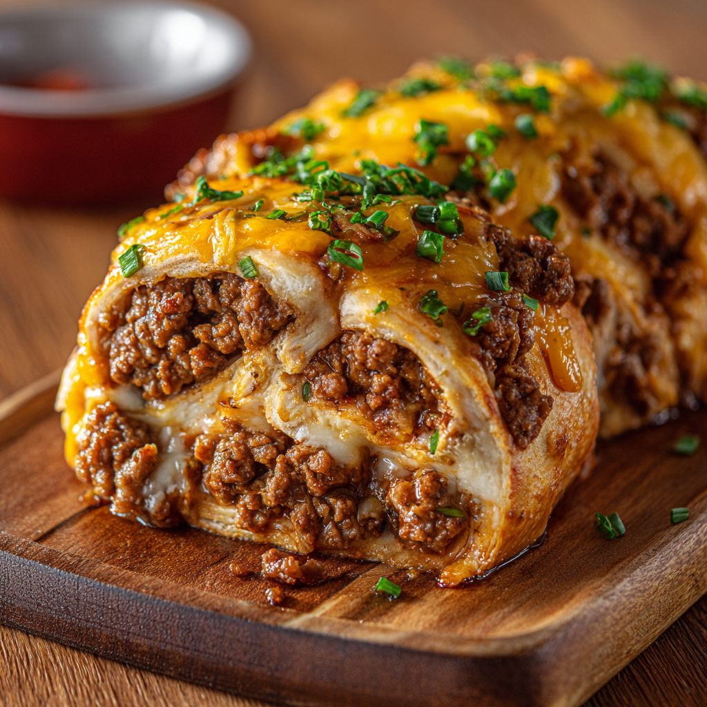 The Ultimate Cheesy Ground Beef Roll