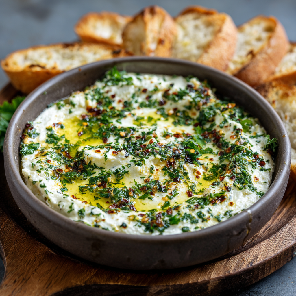 Creamy Herb & Feta Olive Oil Dip
