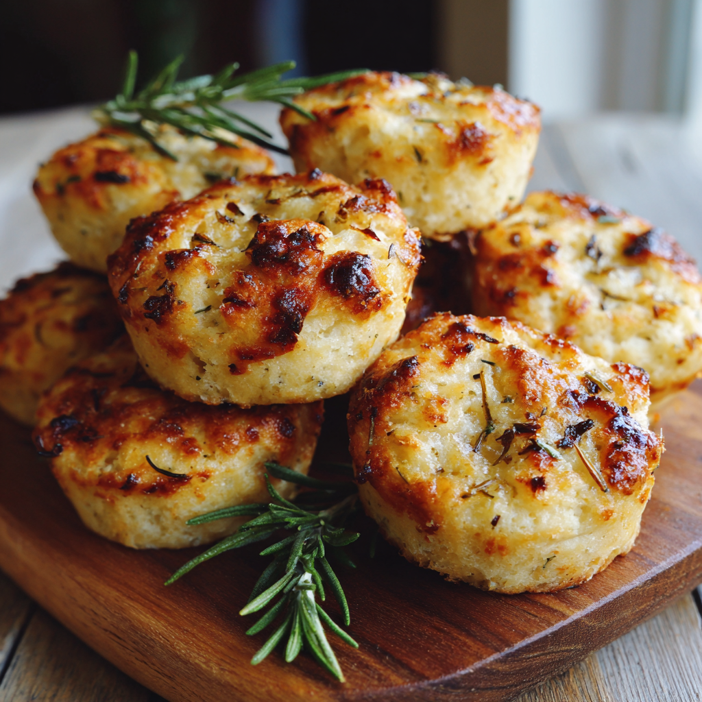 Garlic Rosemary Focaccia Muffins