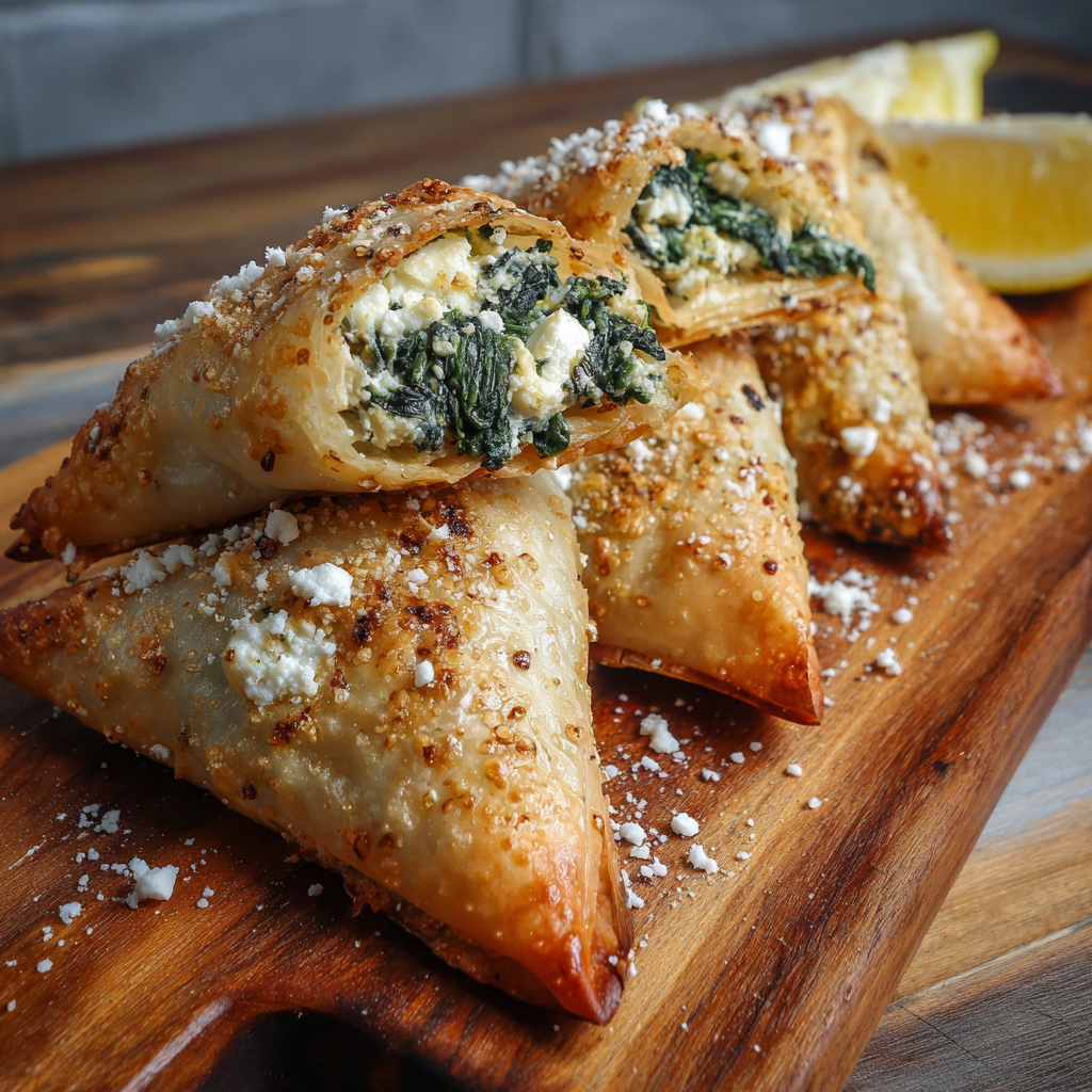 Spinach and Feta Triangles