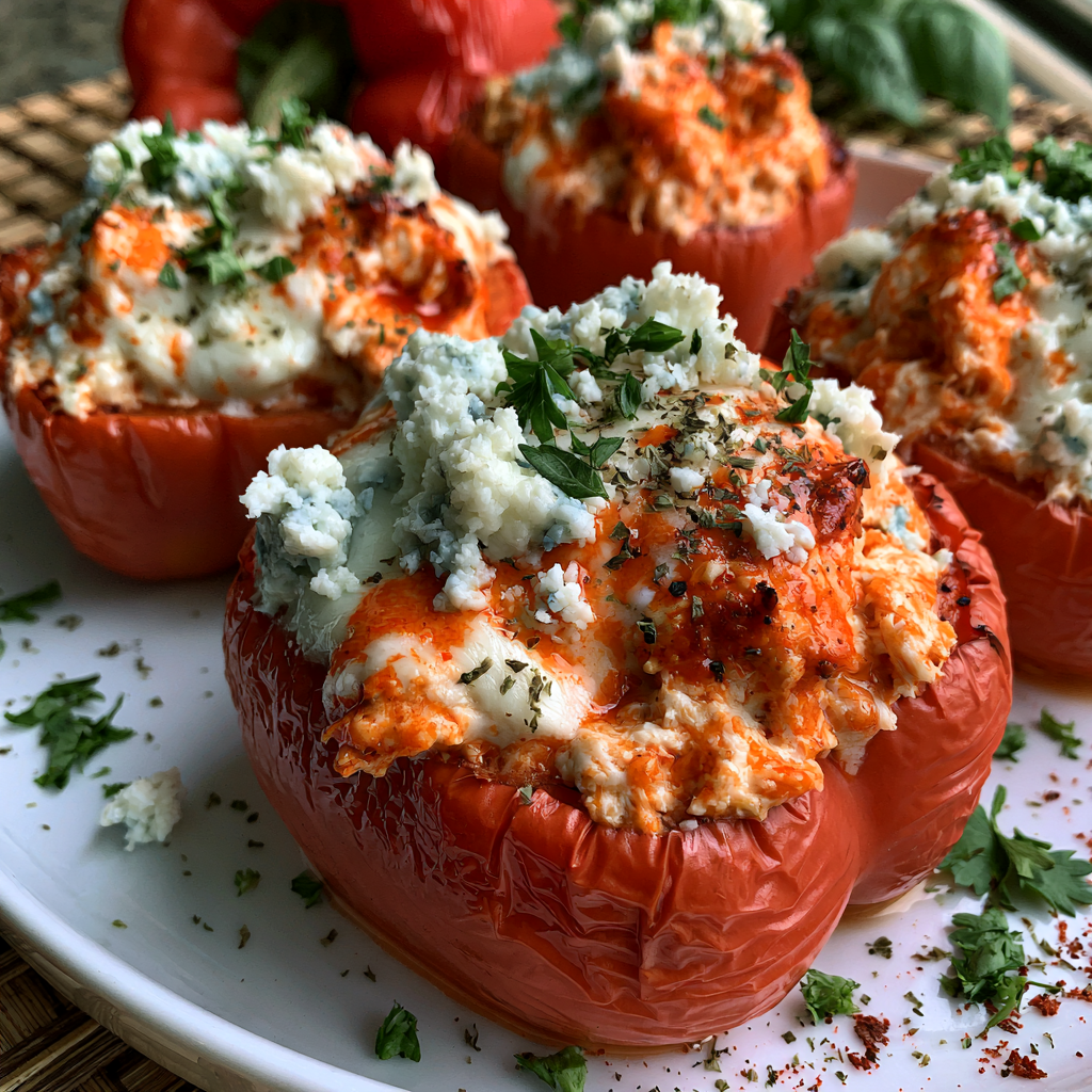 Buffalo Chicken Stuffed Peppers