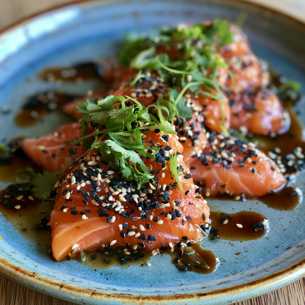 Salmon Crudo with Soy Sesame Dressing