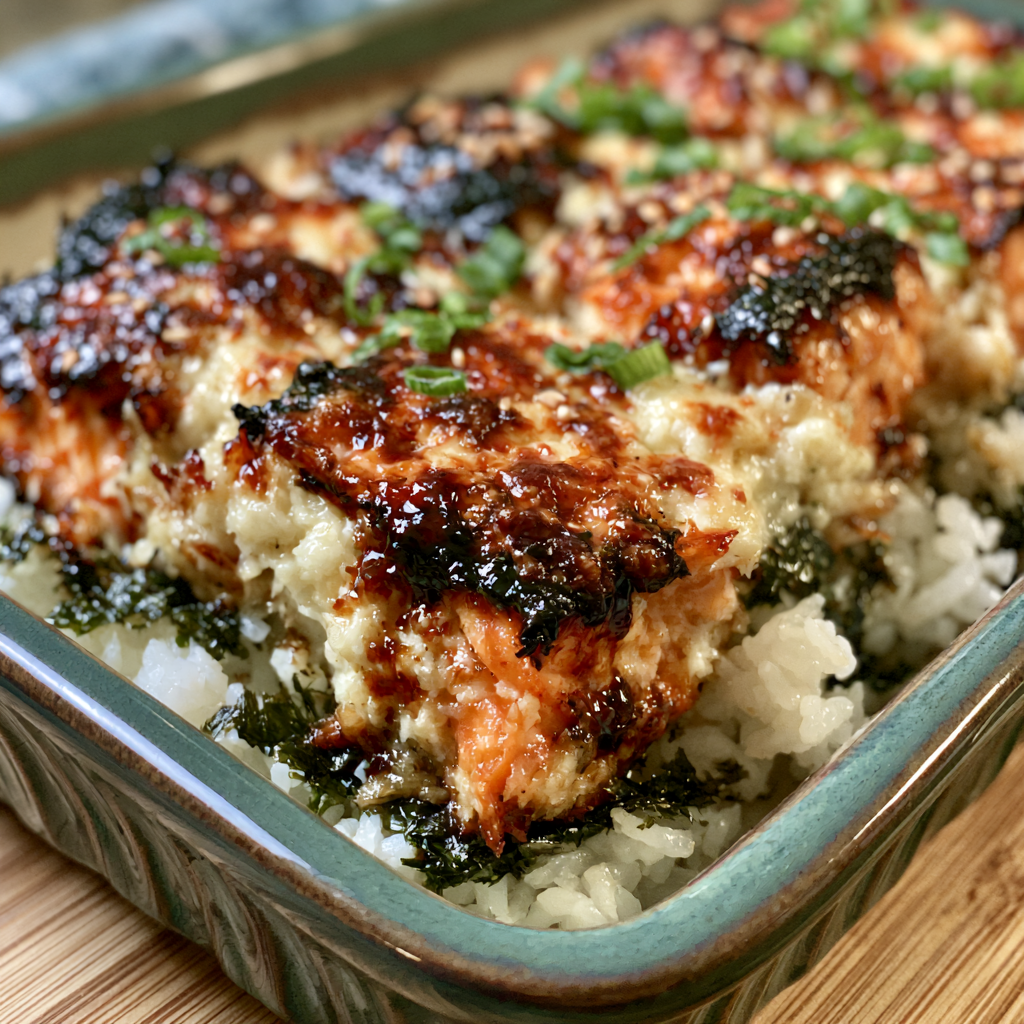 Salmon Sushi Bake
