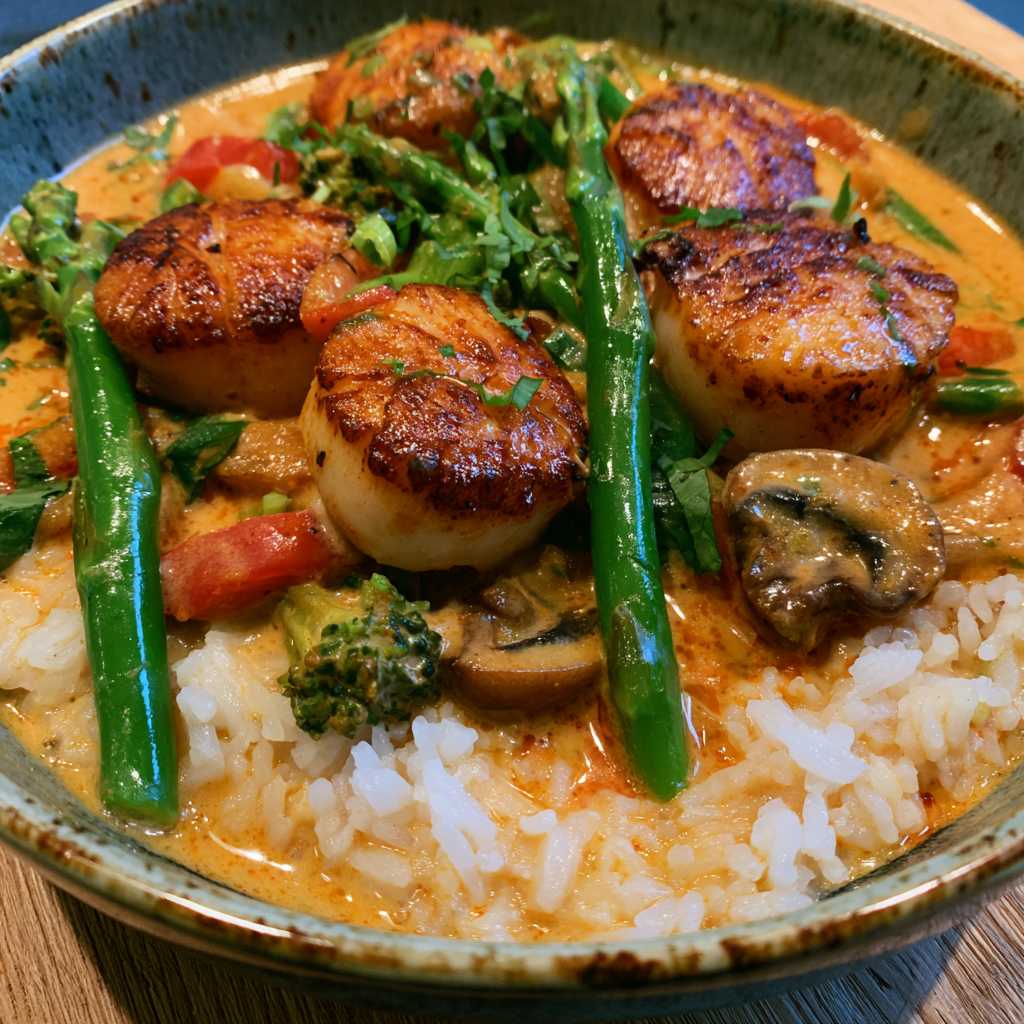 Creamy Thai Curry with Scallops