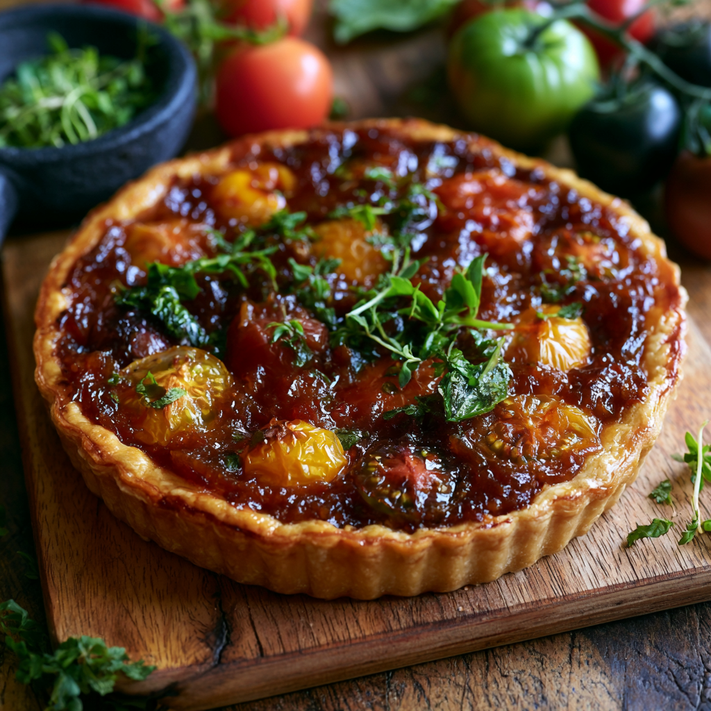 Heirloom Tomato Tart with Tomato Jam