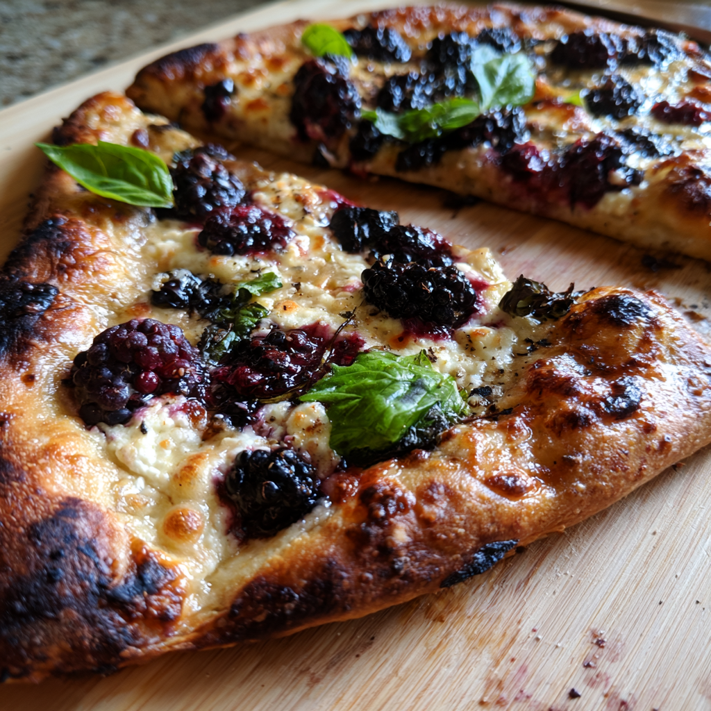 Blackberry Ricotta Pizza with Basil