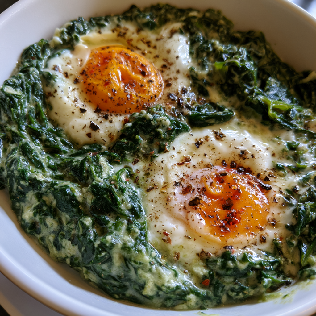 Creamy Spinach and Eggs