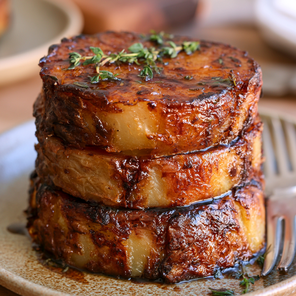 Crispy Balsamic Thyme Potato Torte