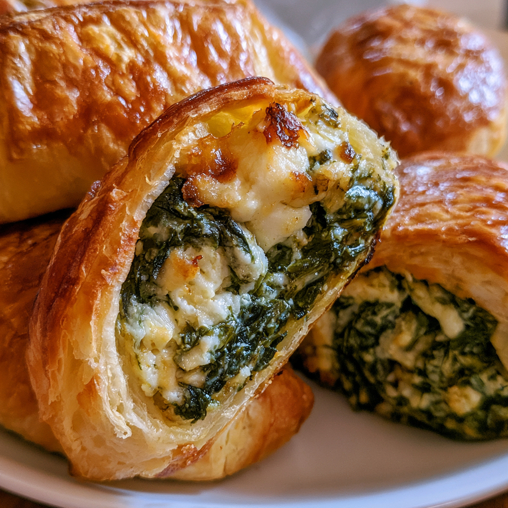 Flaky Buttery Feta Spinach Cream Bombs
