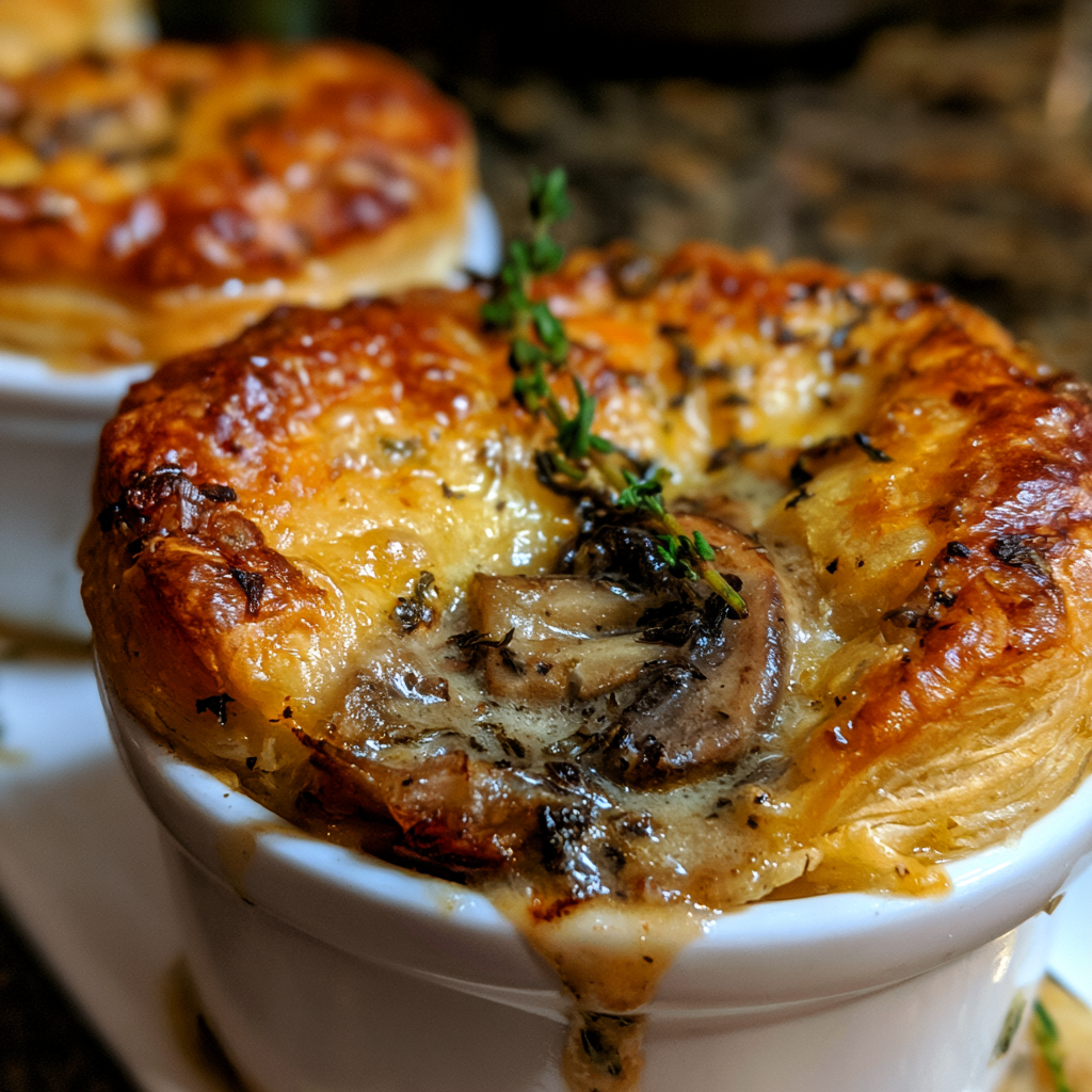 Mini Mushroom & Gruyère Pot Pies with Thyme