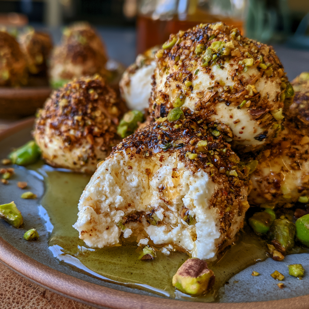 Ricotta Pistachio Honey Bites