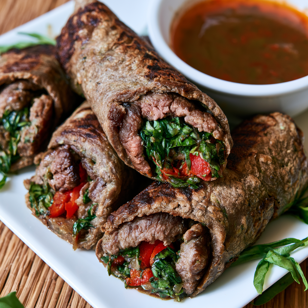 Thai Basil Beef Rolls