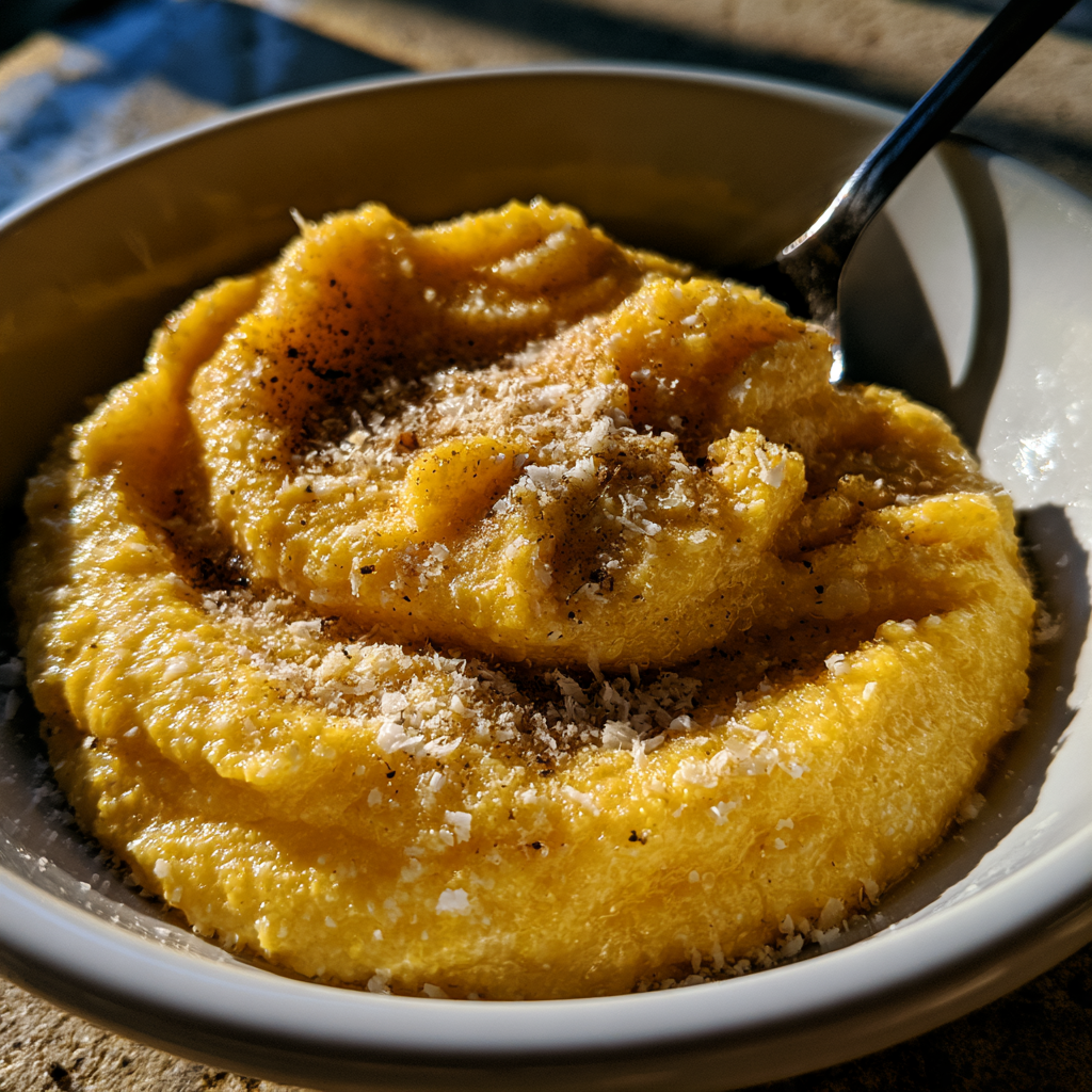 Creamy Italian Polenta with Garlic & Parmesan