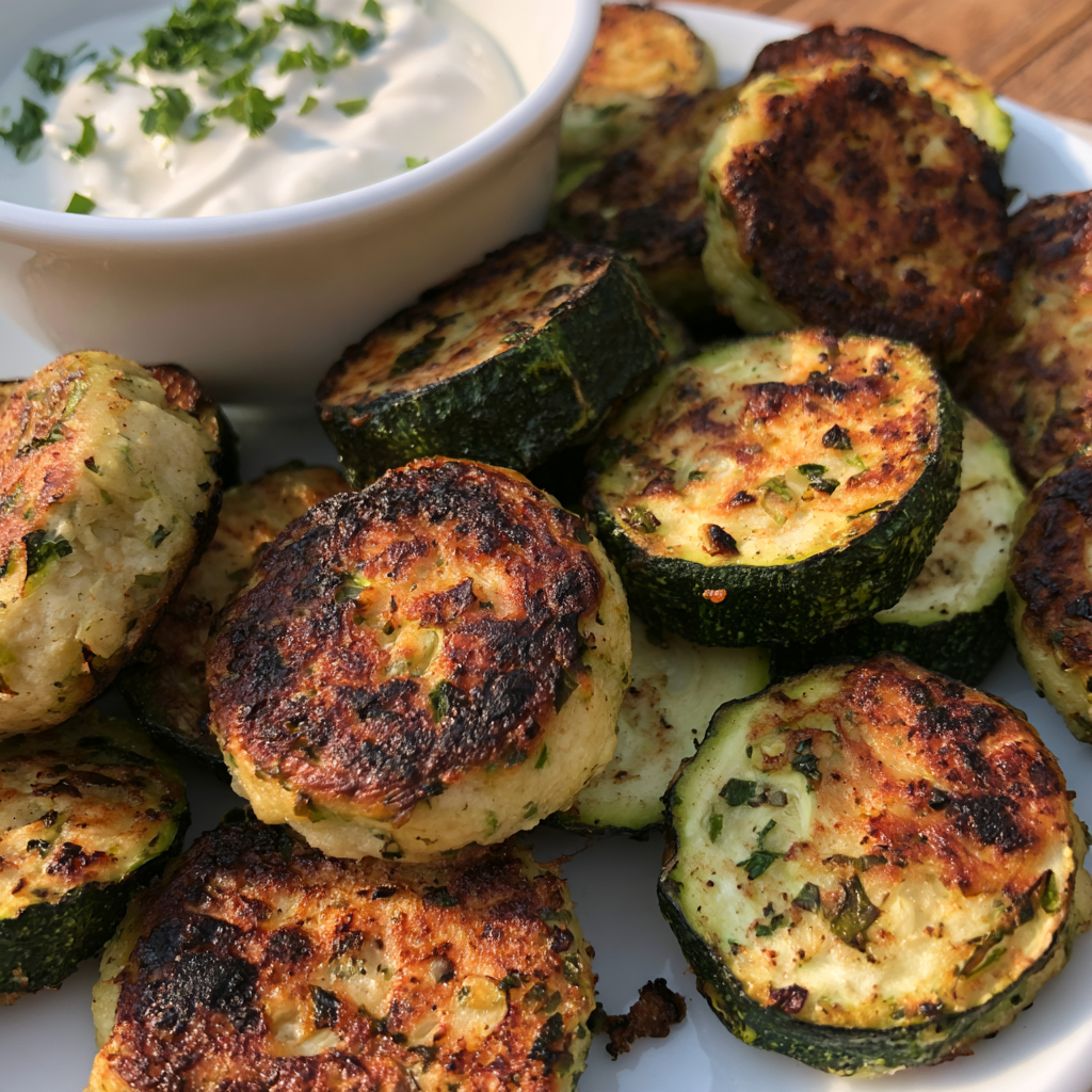 Zucchini garlic bites